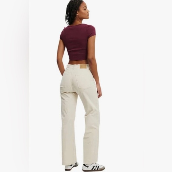 Cotton On Women's porcelain cream Cord Wide-Leg corduroy Jeans pants size 18 new - Picture 1 of 10